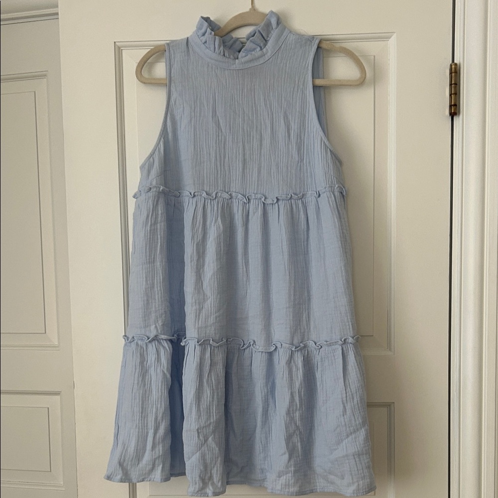 Pomander Place Light Blue Sleeveless Mini Dress